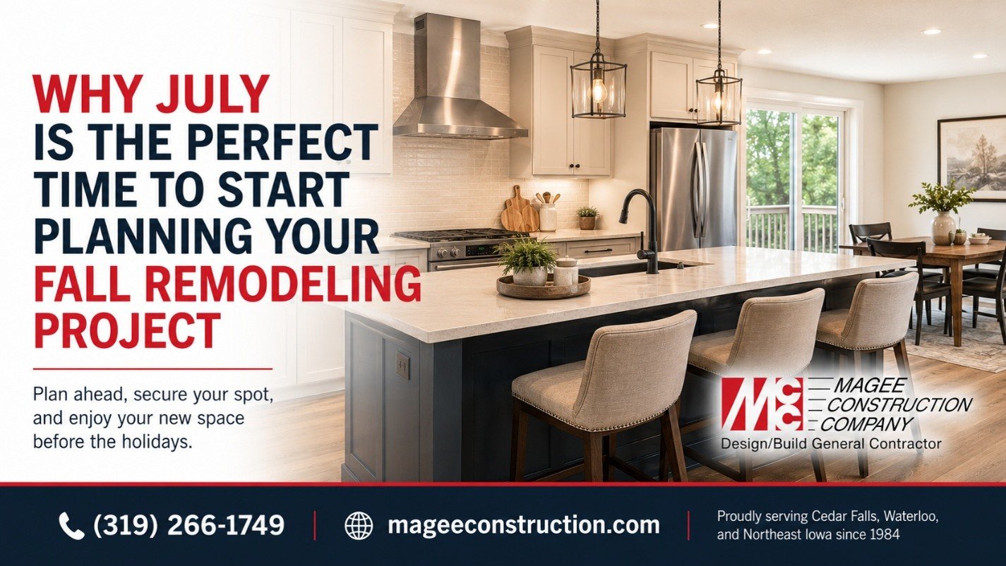 Remodeled kitchen in a Cedar Falls home — Magee Construction Company fall remodeling planning.